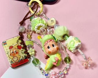 Dinosaur Twinkie Keychain: Green Backpack Charm