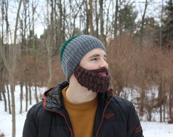 Christmas gift idea | Men’s and women’s crochet beard and beanie | Winter knitted face warmer for ski and snowboard