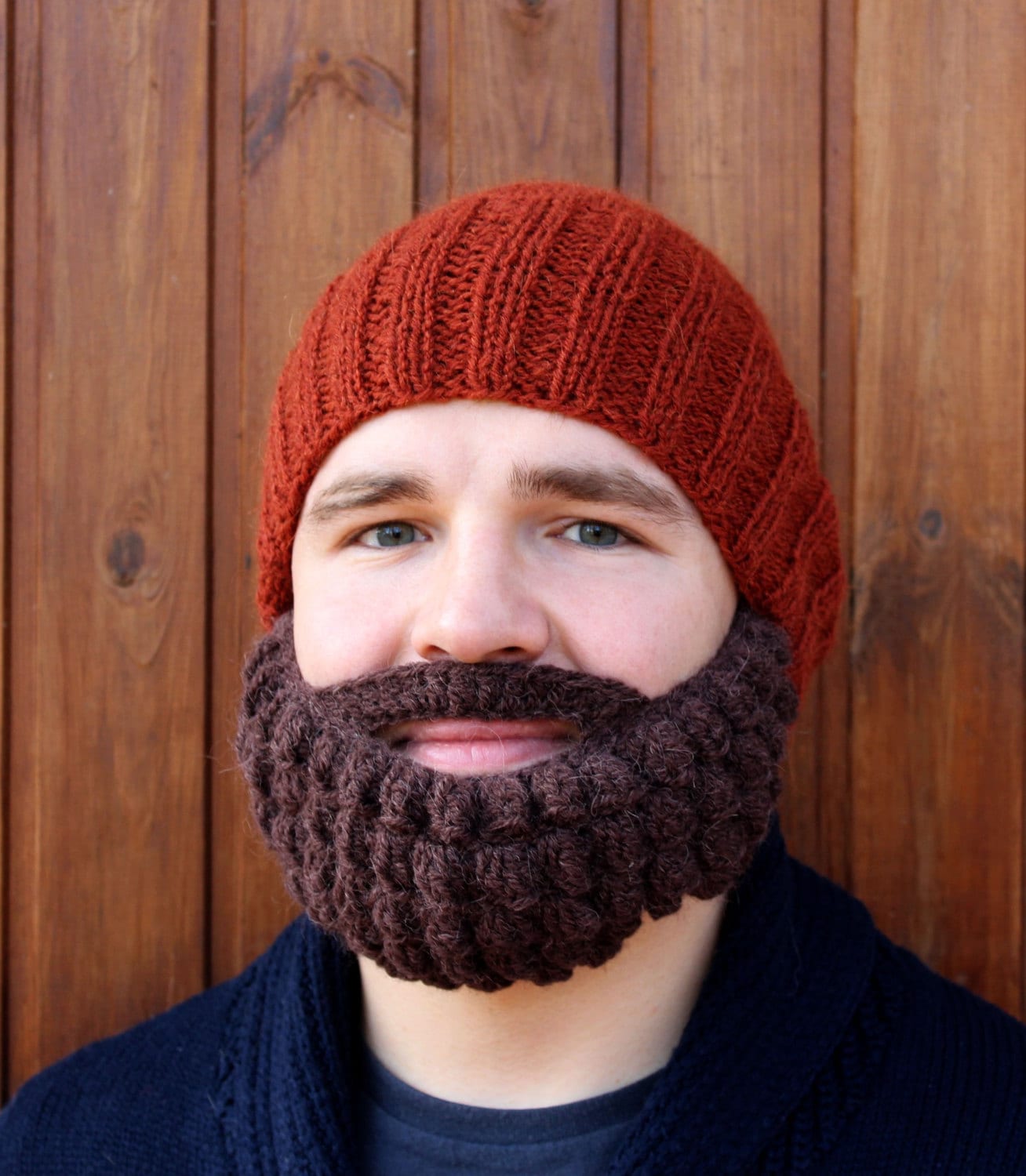 Mens Winter Crochet Knight Skull Slouchy Ski Beanie Removable Face Mask Cap Hat