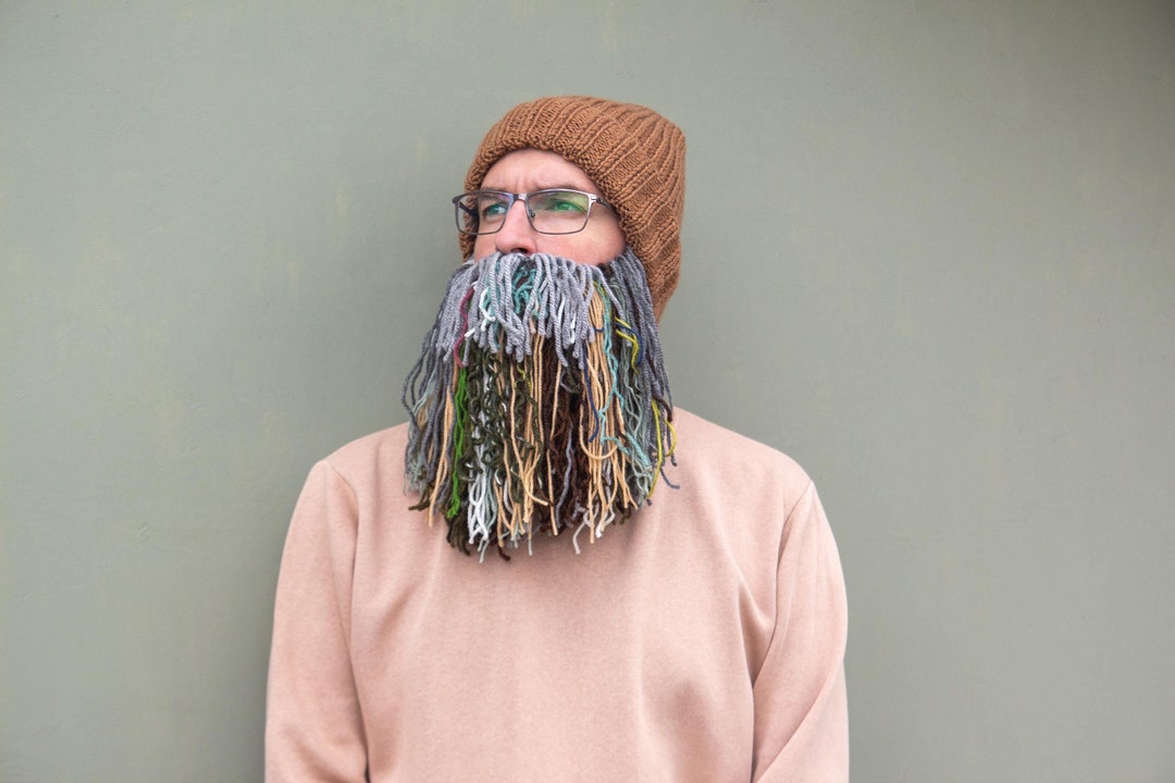 Cappello invernale fatto a mano con barba, caldo berretto lavorato