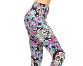 Day of the Dead Skull Leggings - Etsy