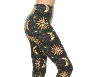 Sun & Moon Celestial Print Buttery Soft CAPRI Leggings