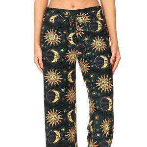 Celestial Sun and Moon Wide Leg Buttery Soft Lounge Pajama image 1