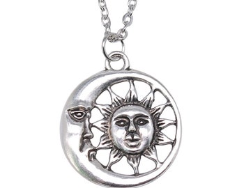 Sun and Moon Necklace Bohemian Yin and Yang Pendant Necklace for Mother's Day Birthday Gift