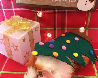 Christmas Guinea Pig Costume- Christmas Tree. Costume for Small Pet. Cute, Unique and Handmade Christmas Gift.