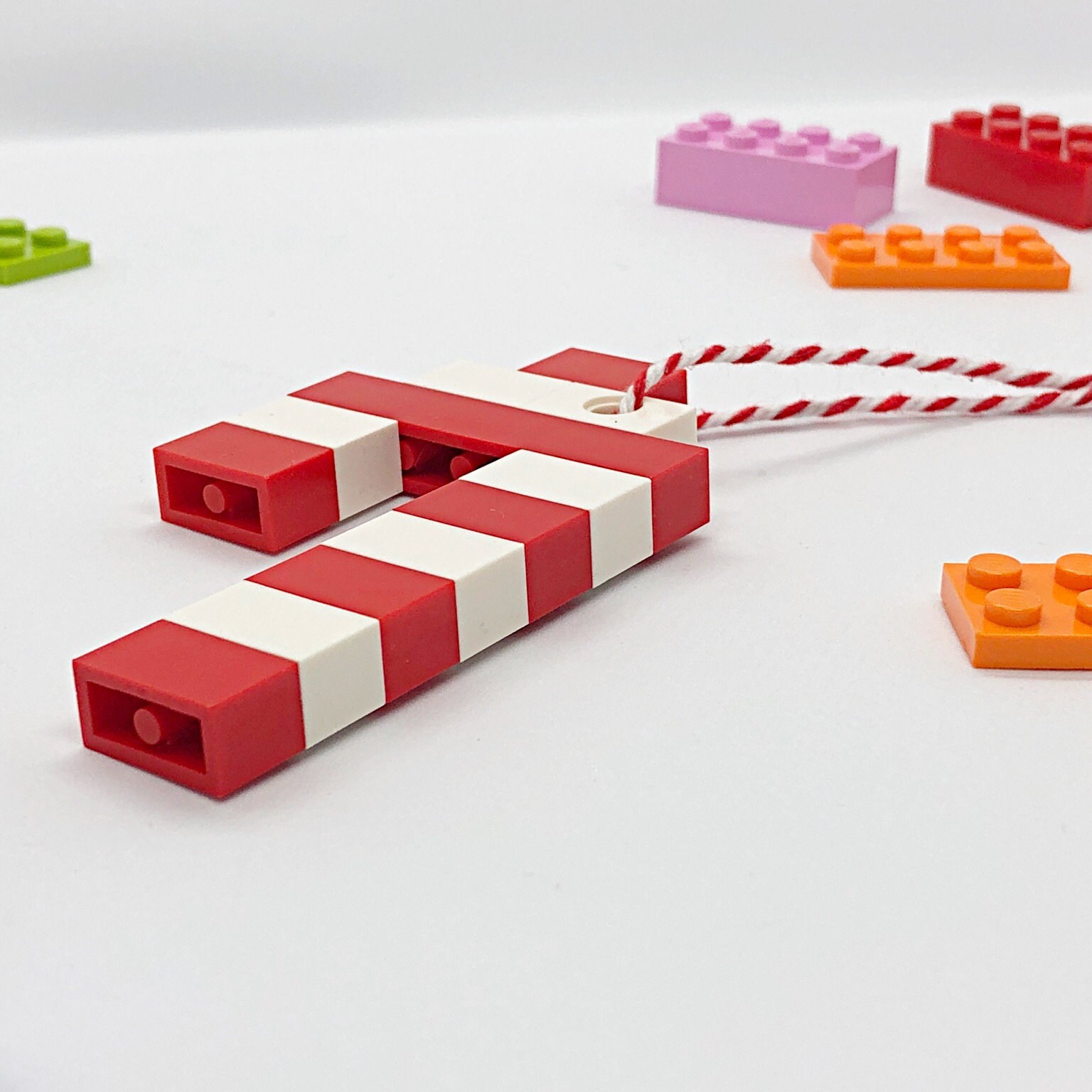 Lego Candy Cane Christmas Tree Ornament Handmade Candy Cane Etsy