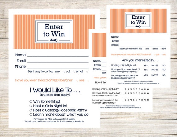 KEEP COLLECTIVE | Enter to Win | Door Prize | Drawing Slip | Raffle Ticket | Customer Survey | Contest Form