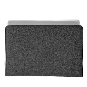 Horizontal FELT LAPTOP SLEEVE Dark Grey Felt MacBook Case Custom Size Mac Cover All MacBook Models All Laptop Sizes Mac Air 13, 15, Pro 16