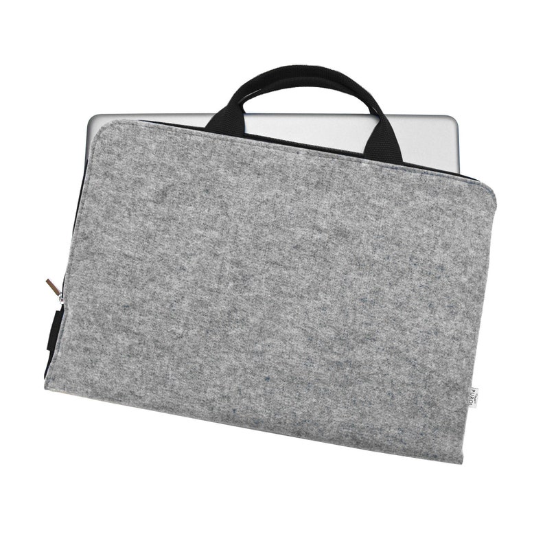 LAPTOP SLEEVE FELT Case with Black Zipper and Hands Customisable All Sizes Avaliable MacBook Cover Perfect Gift for Him image 2