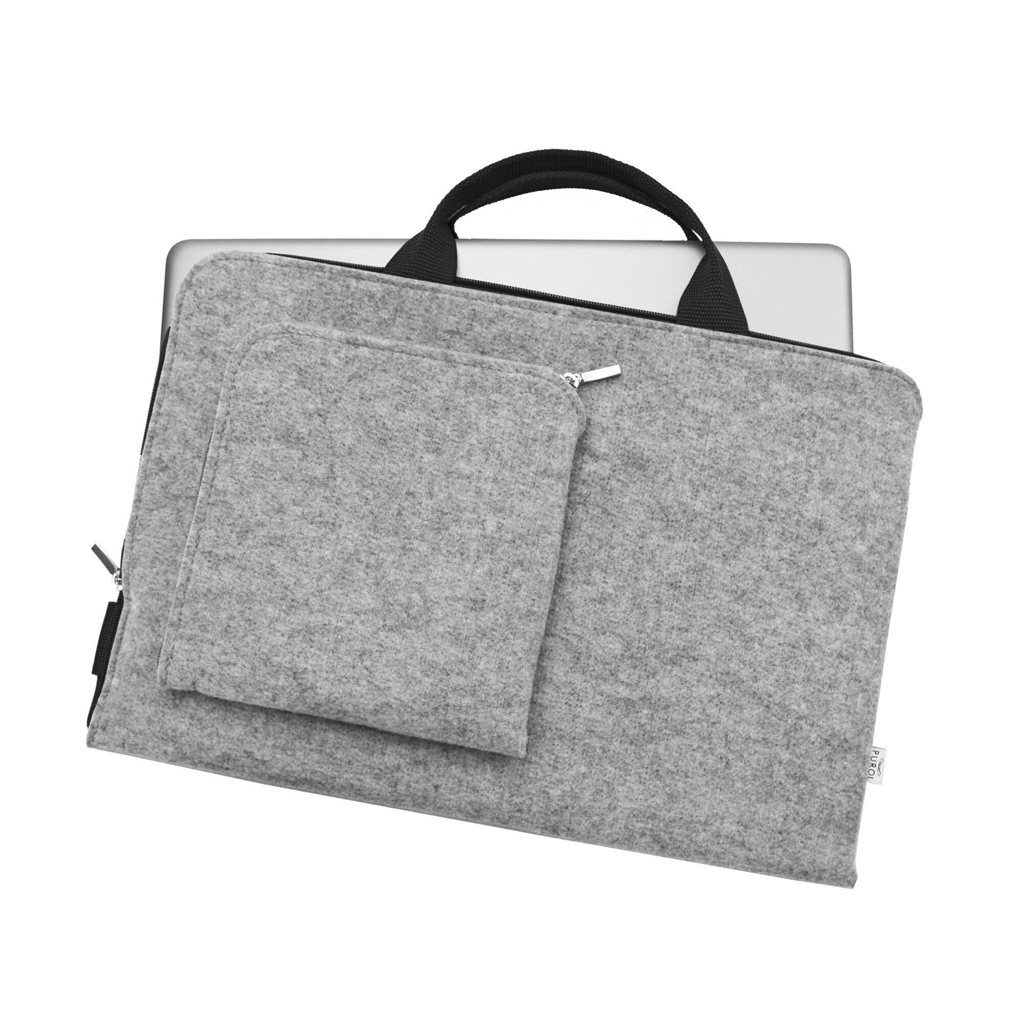 FELT LAPTOP SLEEVE Macbook Cover Gray Felt Case With Black Etsy