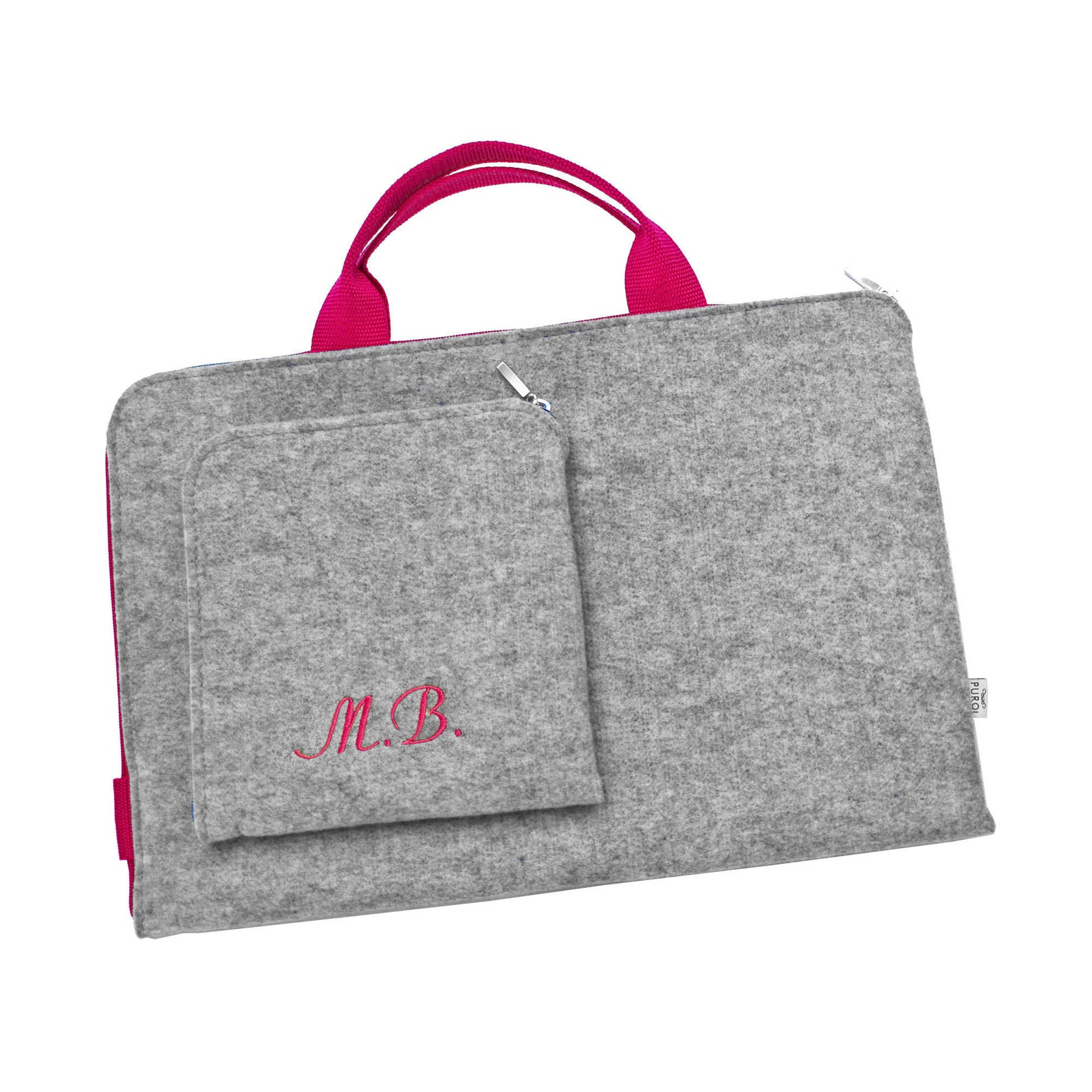 PERSONALISED Laptop Felt Sleeve Custom Monogram Embroided Etsy