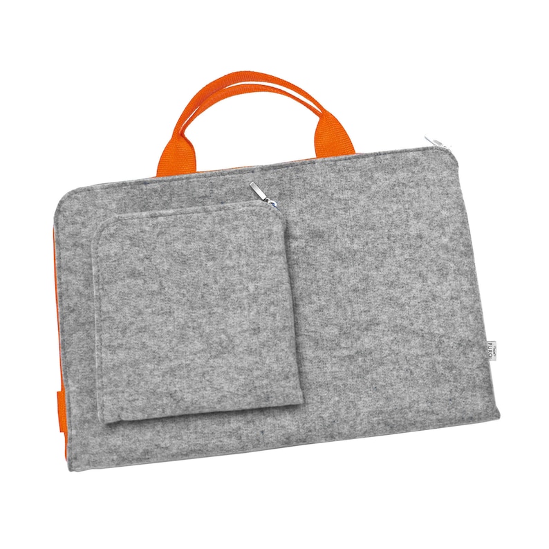 FELT LAPTOP SLEEVE With Orange Handle Macbook Felt Cover With Etsy