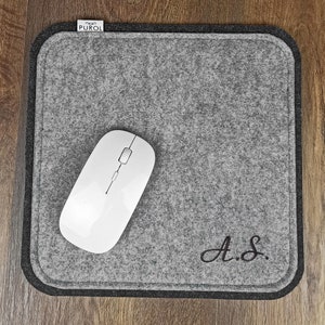 PERSONALISED MOUSE PAD Felt Mouse Pad with Embroided Monogram Name or Initials Perfect Personalised Gift Mouse Mat afbeelding 7