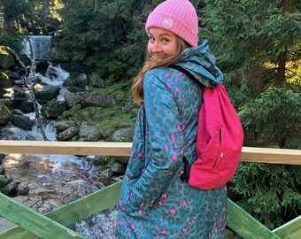 DRAWSTRING BACKPACK Hipster Sack Bag Vegan Back Pack Fuchsia