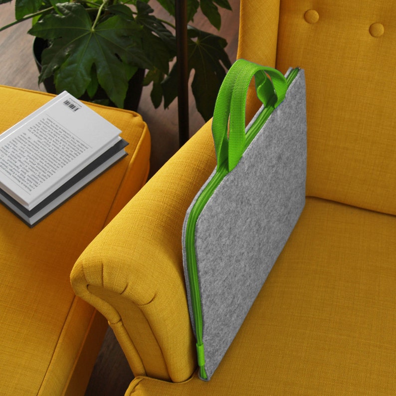 MACBOOK SLEEVE FELT Laptop Cover with Hands green zipper and Etsy