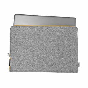 Felt case with yellow zipper for 15 inch lapotp. Cover opens on the top and side. Simple design, handmade to order. Every laptop size avaliable.