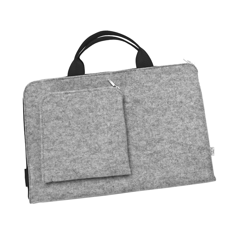 FELT LAPTOP SLEEVE Macbook Cover Gray Felt Case With Black Etsy