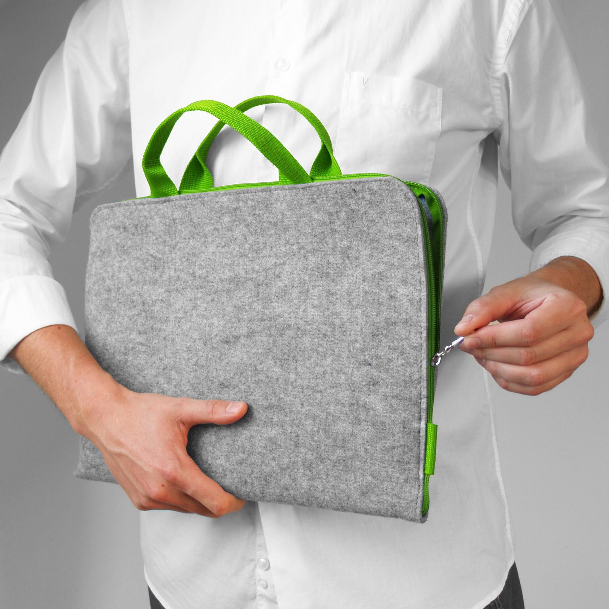MACBOOK SLEEVE FELT Laptop Cover with Hands green zipper and Etsy