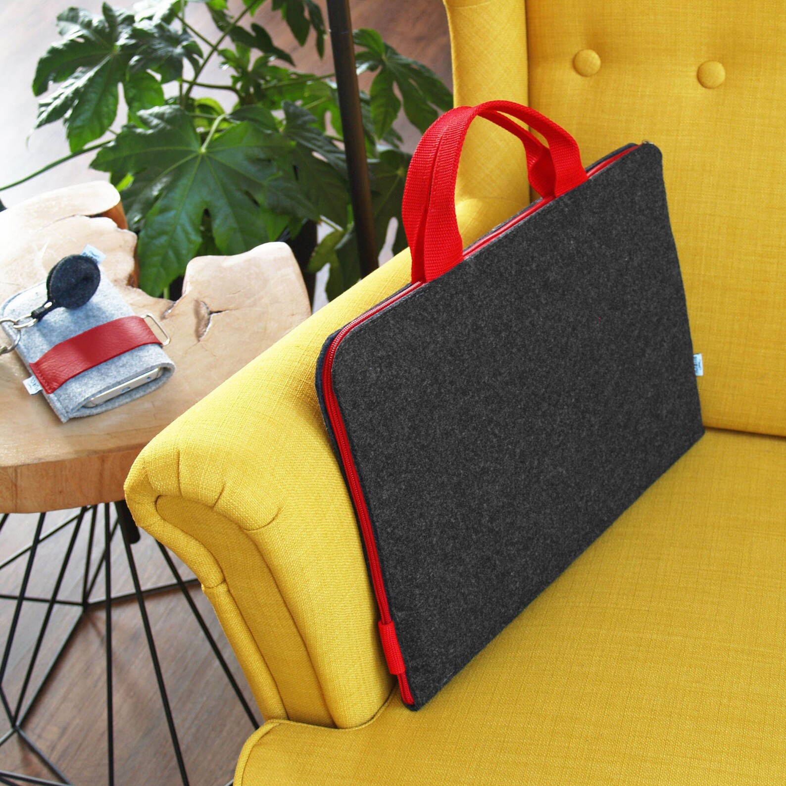 FELT LAPTOP SLEEVE With Hands Dark Gray Synthetic Felt Cover Etsy