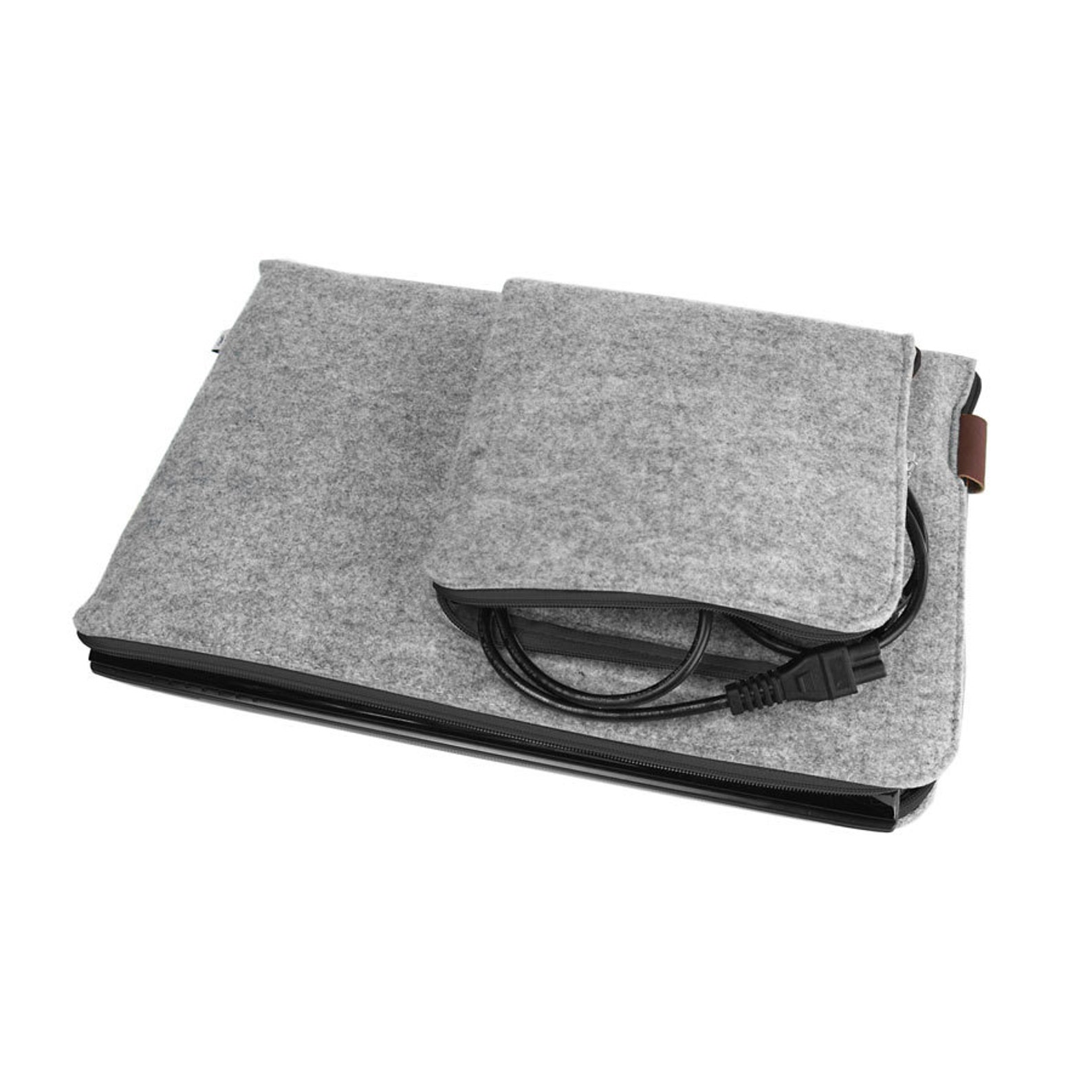 FELT LAPTOP COVER 01 Gray With Black Zipper Macbook Sleeve Etsy