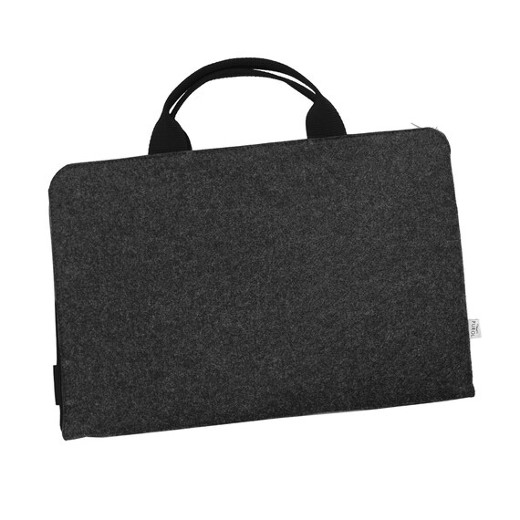 BLACK ZIPPER Laptop Sleeve With Handle Dark Grey MacBook Case All Sizes All Laptops Customisable Felt Sleeve With Hands Perfect Gift Etsy Canada