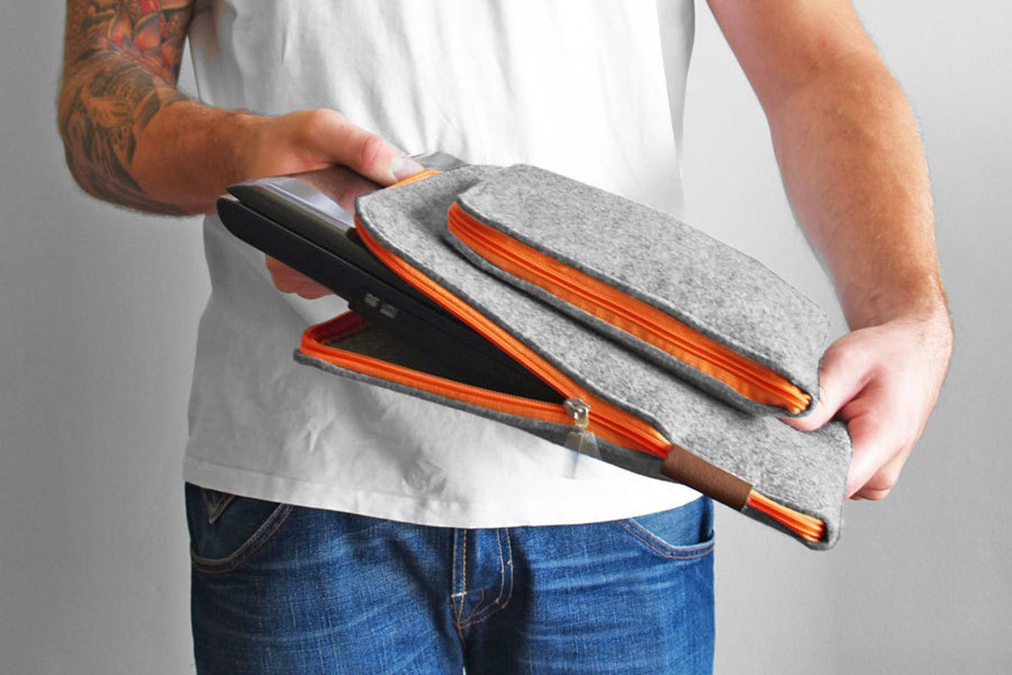 FELT LAPTOP COVER 01 Orange Zipper Macbook Sleeve 15 Inch Etsy
