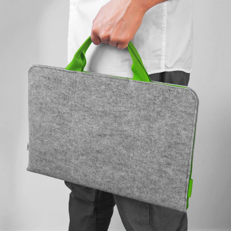 MACBOOK SLEEVE FELT Laptop Cover with Hands green zipper and Etsy