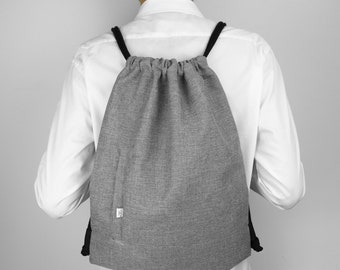 【COSYHARU】Silver Glossy String Backpack Net String Backpack 
