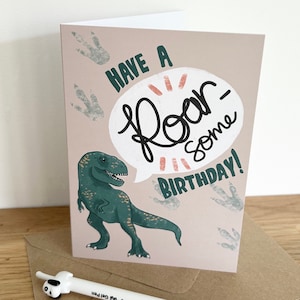 Have A Roarsome Birthday! Greeting Card, T-Rex, A6 Greeting Card, Birthday Girl, Birthday Boy, Dinosaur Lover
