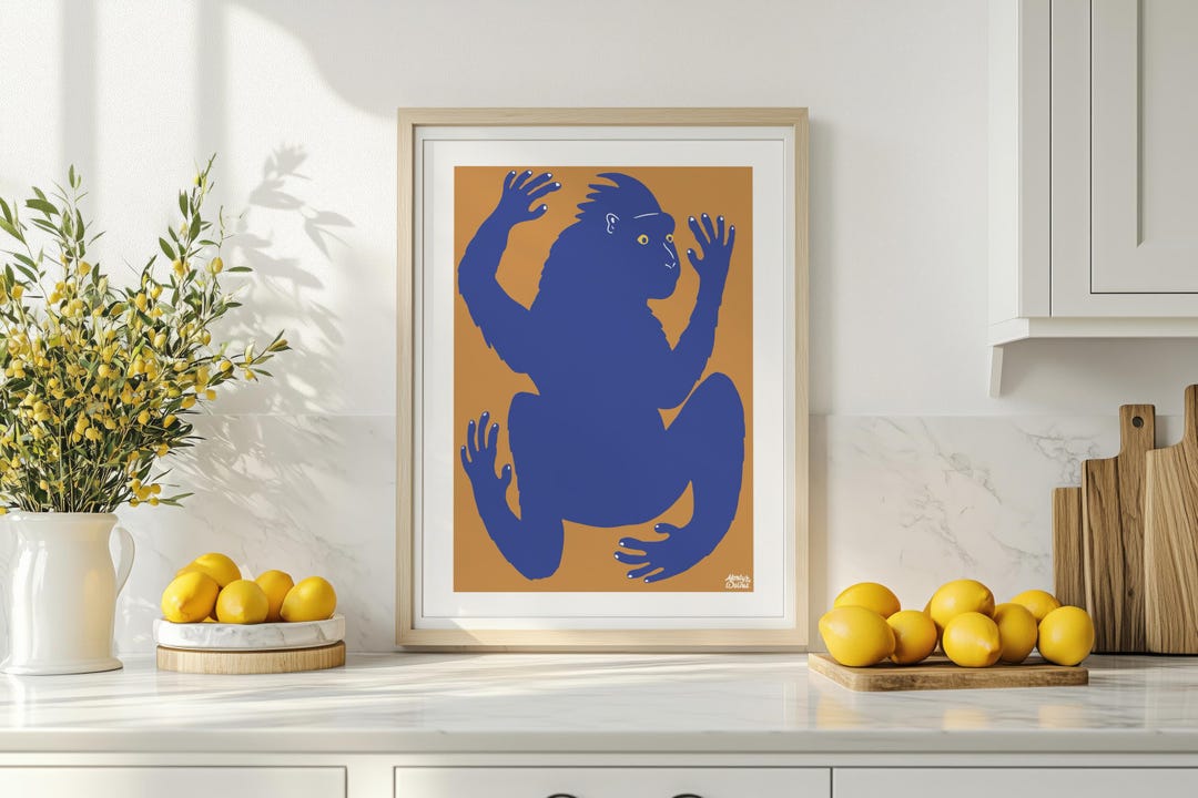 Modern Monkey Printable Art, Colourful Room Decor Digital Download - Etsy