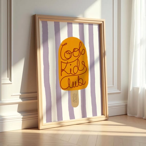 Cool Kids Club Bright Colours Wall Art, Positive Affirmation Poster