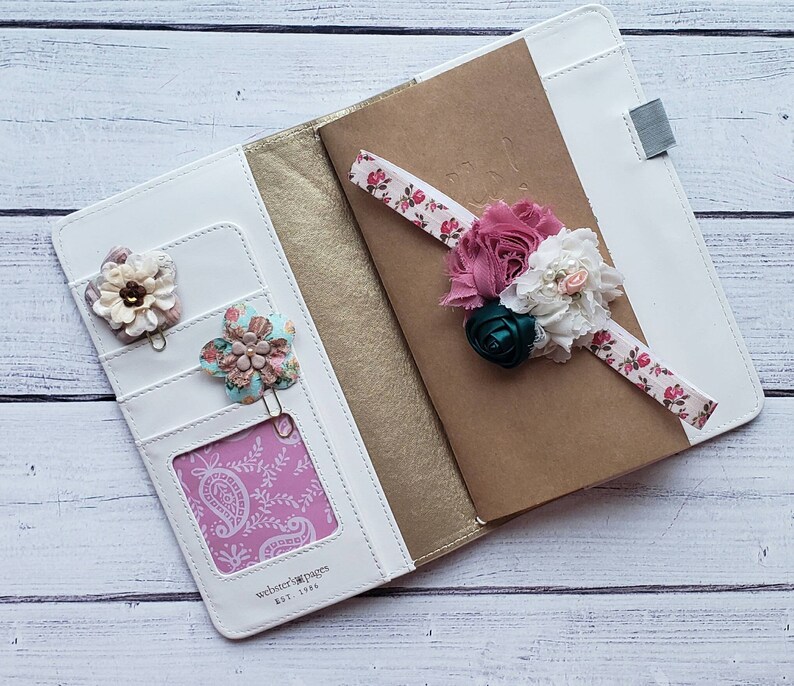 Rustikale Romantik blau und Beige Blume Planer Clip ...