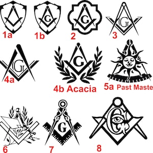 Masonic Decals - Freemason, Scottish Rite, Shrine, York Rite, and OES - SPECIFY DESIGN