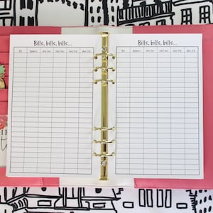 Printed | HALF LETTER GM Large size | Bill Payments Tracker Planner Inserts