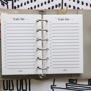 Printed | POCKET PM Small size | Wish List Planner Inserts