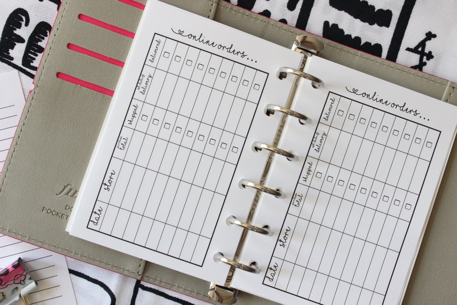 Printed | POCKET PM Small size | Online Purchase Tracker Planner Inse…