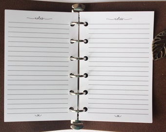 Printed | POCKET PM Small size | Lined Notes Planner Inserts