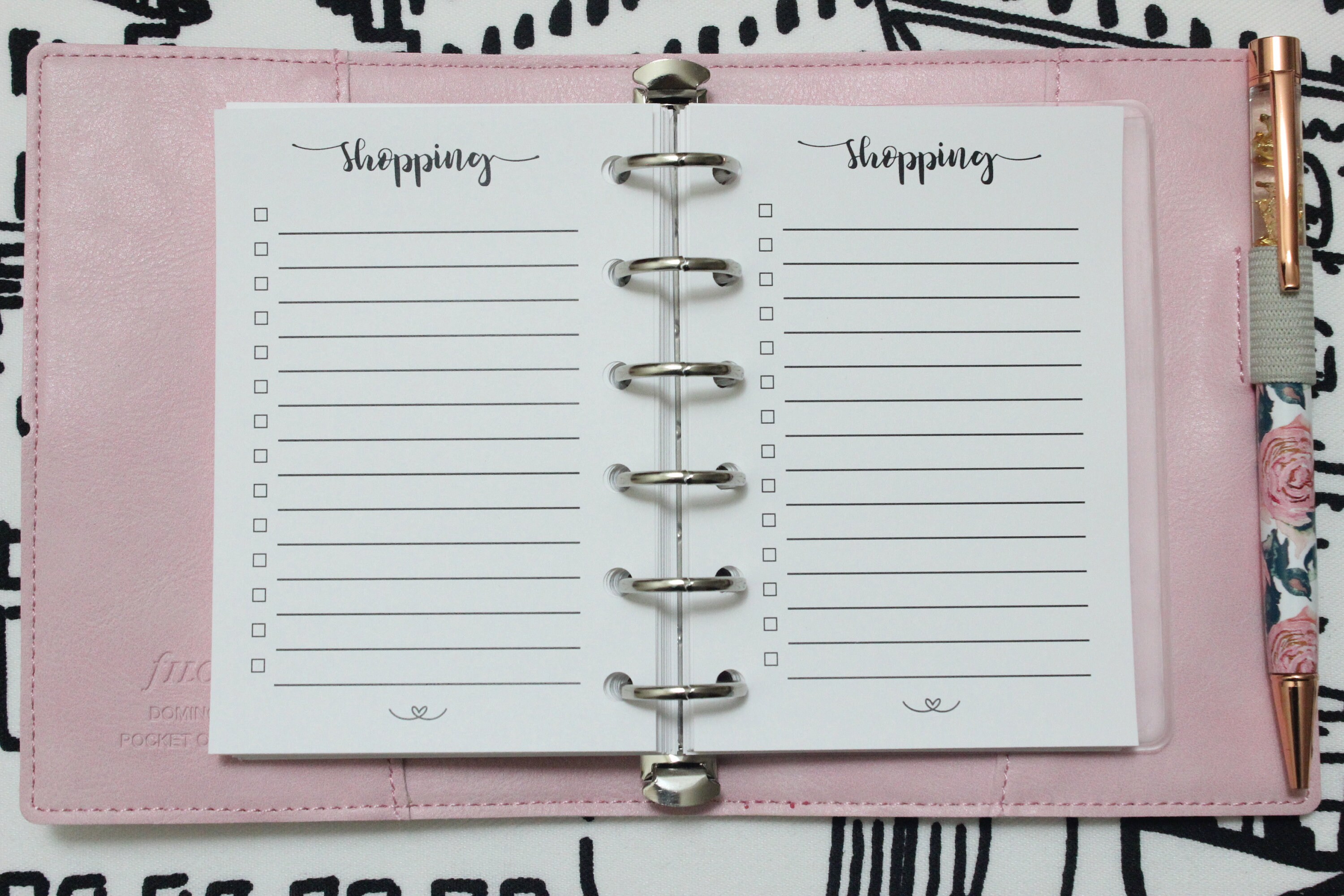 Printed | POCKET PM Small size | Shopping Check List Planner Inserts