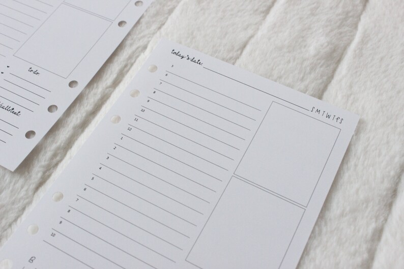 Printed PERSONAL WIDE Size Daily Planner Inserts Day on Etsy