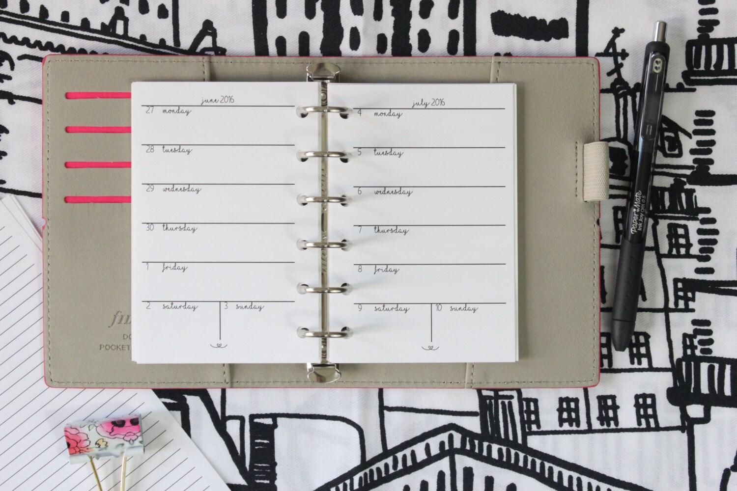 Printed | POCKET PM Small size | Weekly Planner Inserts - Week on 1 P…