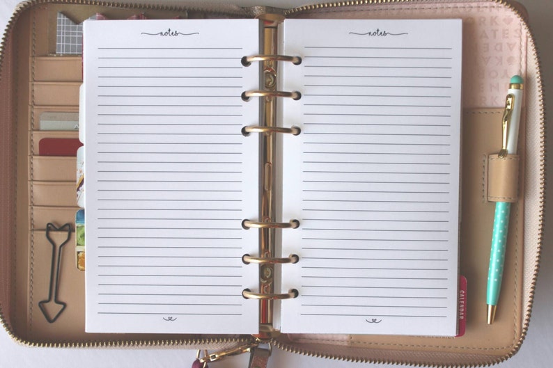 Printed  PERSONAL MM Medium size  Lined Notes Planner image 1