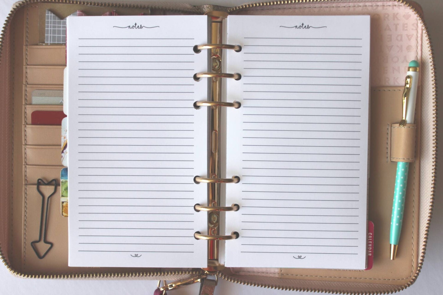 Printed | PERSONAL MM Medium size | Lined Notes Planner Inserts