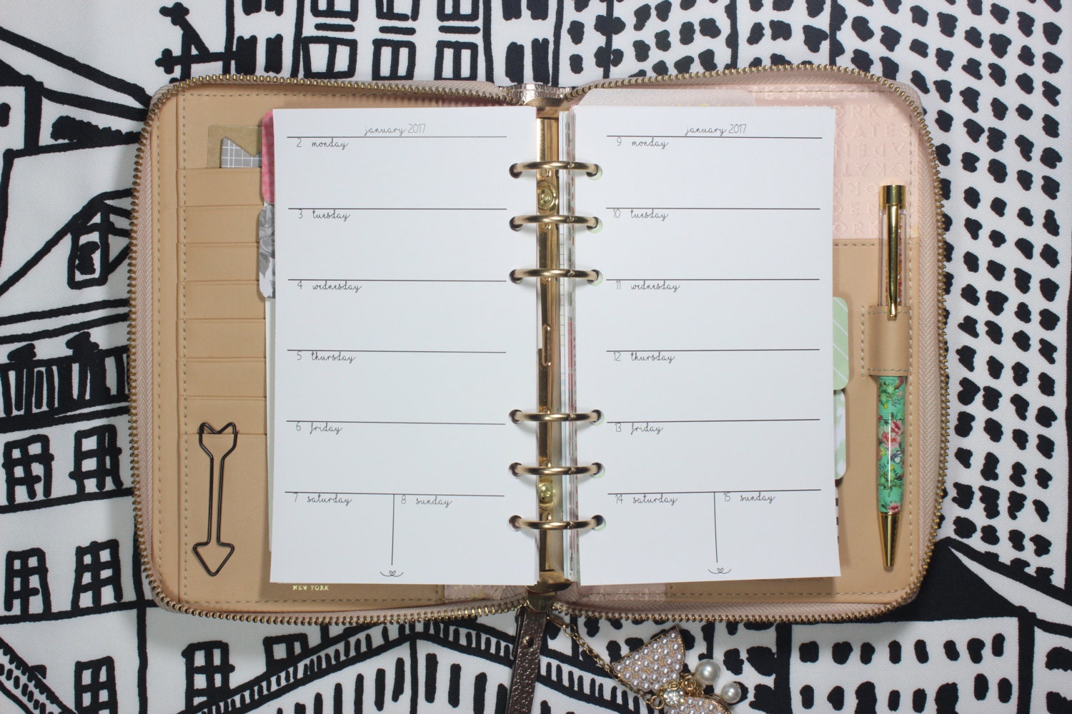 Printed | PERSONAL MM Medium size | Weekly Planner Inserts - Horizont…