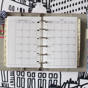 Printed | POCKET PM Small size | Monthly Planner Inserts - Monday to Sunday layout