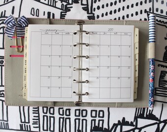 Printed | POCKET PM Small size | Monthly Planner Inserts - Monday to Sunday layout