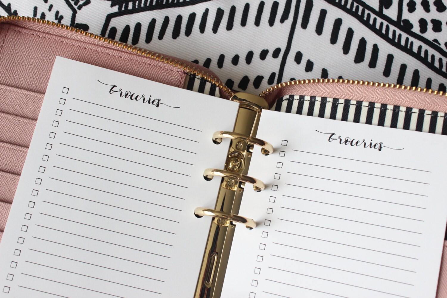 Printed | PERSONAL MM Medium | Groceries Check List Planner Inserts