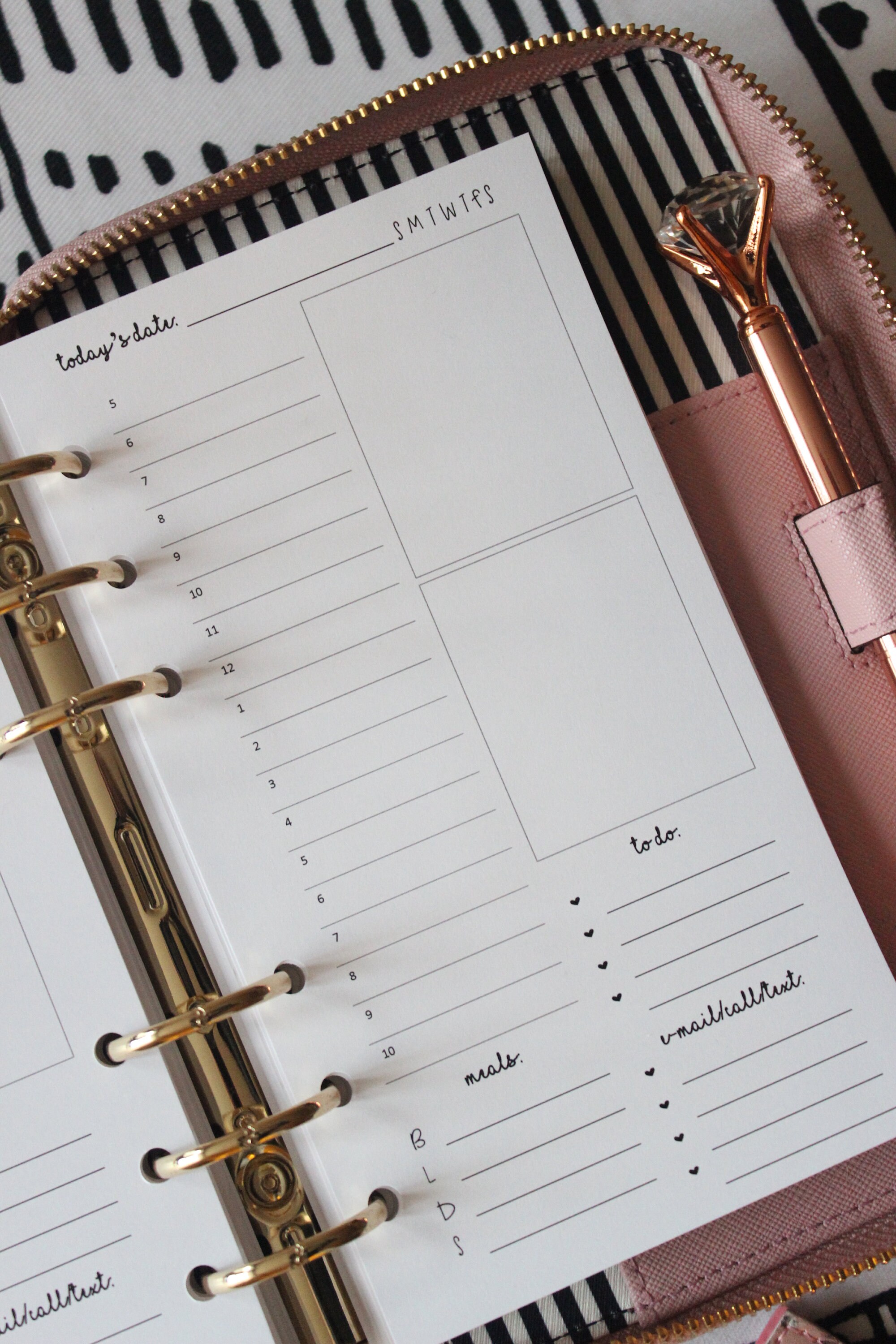 Printed | PERSONAL MM Medium size | Daily Planner Inserts - Day on 1 …
