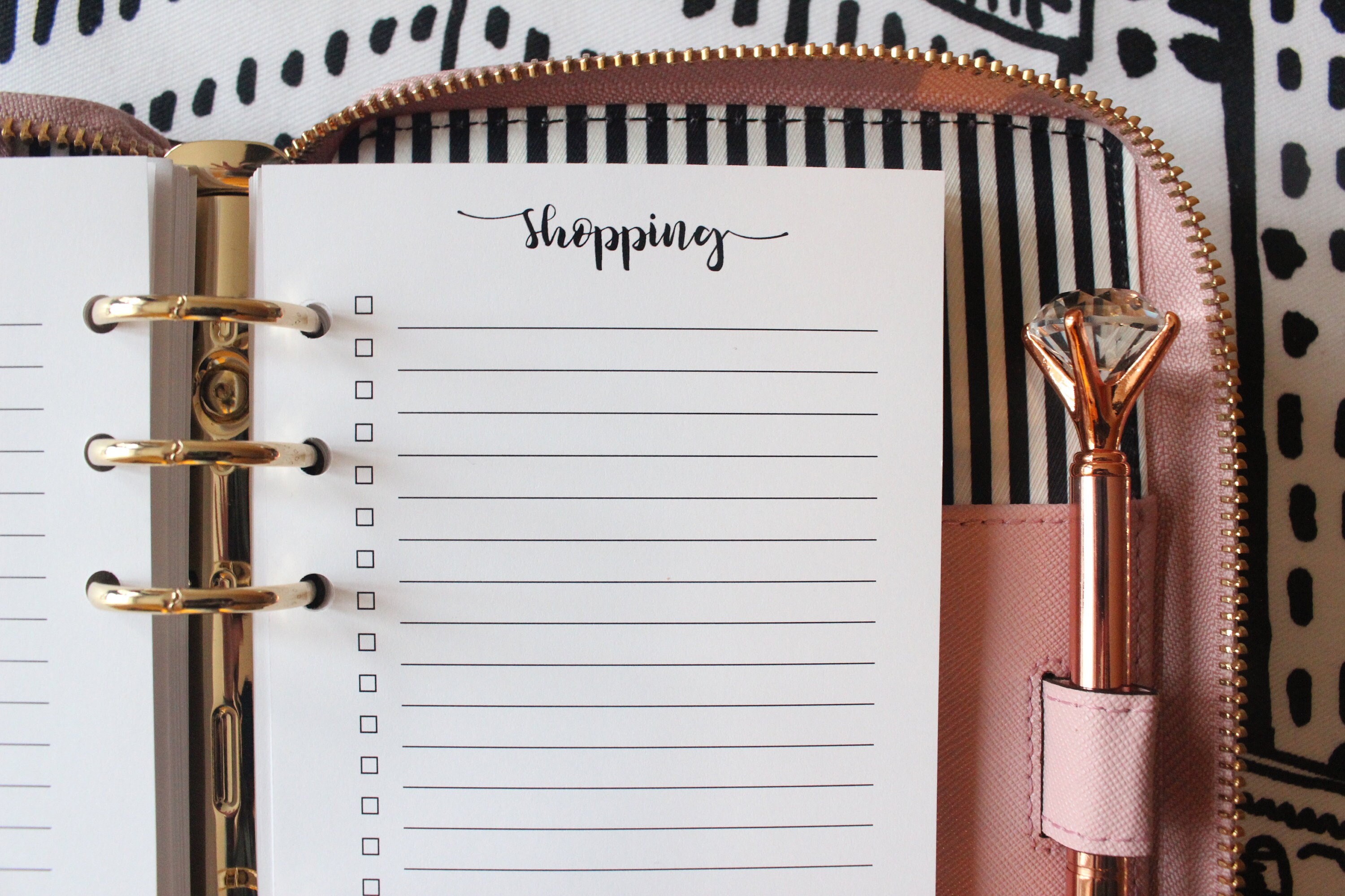 Printed | PERSONAL MM Medium size | Shopping Check List Planner Inser…