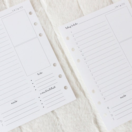PRINTED Day on One Page Daily Planner Insert Printed Do1p - Etsy