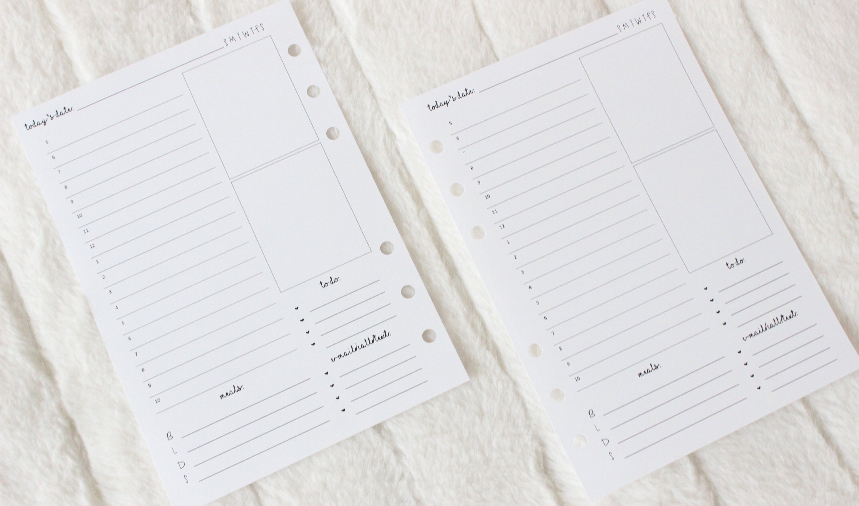 Printed PERSONAL WIDE Size Daily Planner Inserts Day on Etsy